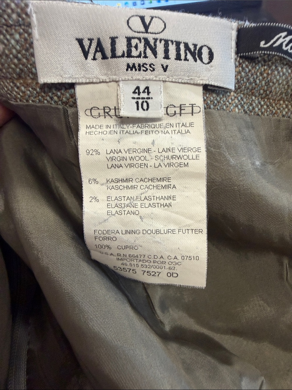 Valentino A-Line Wool/ Cashmere Skirt in Tweed